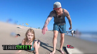 TeamSkeet - a strandon felszedett kiscsaj durván megtéve